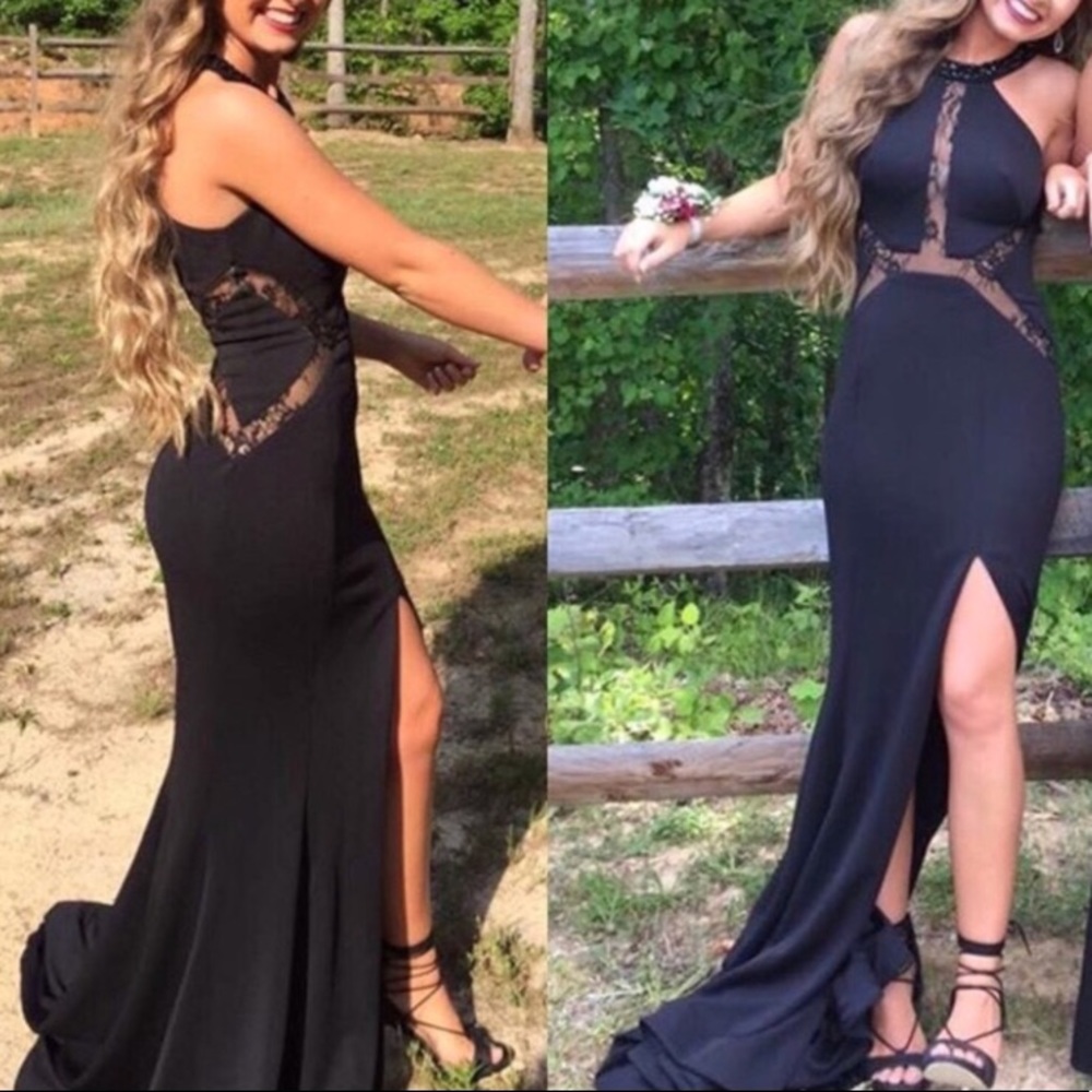 Black lace Sherri Hill